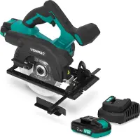 Vonroc Scie circulaire sans fil 20V 150 mm | avec 2 batteries 2,0 Ah et chargeur rapide