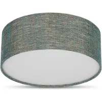 REV : Plafonnier - 30 cm, abat-jour en tissu de style vintage, vert et or