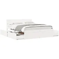 vidaXL Lit en pin massif sans matelas blanc 150x200 cm