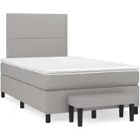 vidaXL Lit Boxspring avec matelas gris clair 120x190 cm Tissu