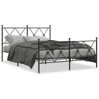DKD Home Decor Cadre de lit avec tête et pied de lit en métal noir 140x190 cm