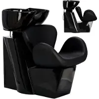 Calissimo Bac à shampoing Viva pour salon de coiffure et de barbier, avec cuvette en céramique mobile, robinetterie, mitigeur et douchette.