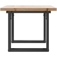 vidaXL Table basse piètement en O 80x50x40,5cm pin massif & acier