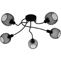 Eglo Wrington Plafonnier Moderne 1 5 Lumières Acier Noir