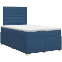 Syfax Lit boxspring avec matelas avec tête de lit bleu 120 x 190 cm Tissu