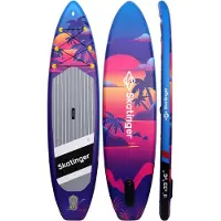 SKATINGER Planche de stand-up paddle Sunset 11 x 33 x 6 pouces - PVC - Double paroi - Jusqu'à 20 PSI