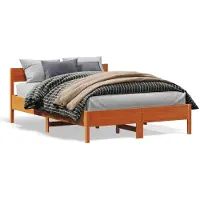 vidaXL Lit en bois massif sans matelas pin brun cireux 140x190 cm