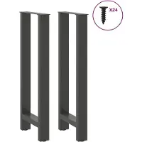 vidaXL Pieds de table de bar anthracite 2 pcs. 50x(100-101) cm acier