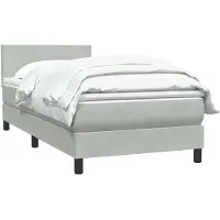 vidaXL Lit boxspring avec matelas gris clair 90x220 cm velours