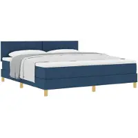 vidaXL Lit boxspring avec matelas avec matelas bleu 180 x 200 cm Tissu