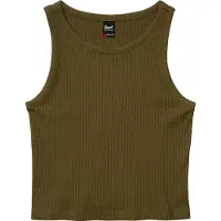 Brandit Top de - Débardeur Court Côtelé - M - XXL - pour Femme - olive - Taille XXL