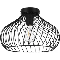 Eglo Plafonnier industriel Staverton 1 Lumière Acier Noir