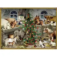 Coppenrath Verlag Calendrier mural Noël nostalgique chez les animaux dans l'étable