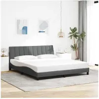 vidaXL Cadre de lit sans matelas "Hanko" gris foncé 180x200 cm Tissu