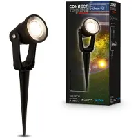 Briloner Lampe de jardin orientable 22,5 cm 1 W 100 lm 3000 K blanc chaud piquet noir - projecteur de jardin jardin terrasse