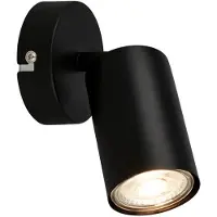 B.K.Licht Applique LED intérieure CEE A, classe d'efficacité A, orientable, lumière 50.000h, ampoule interchangeable, noir, Ø8 x 15,5 cm