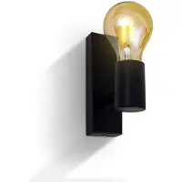 B.K.Licht Applique murale intérieure noire E27 orientable style vintage – Spot mural 1-flamme métal rotatif 360° pour salon, chambre, couloir, cuisine, ampoule au choix