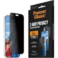 PanzerGlass Protection d'écran Privacy Ultra-Wide Fit Anti-bactérienne avec applicateur pour Apple iPhone 18 Pro / 17 Pro