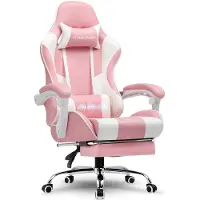 GTPLAYER Chaise de gaming , chaise de bureau, chaise ergonomique pour ordinateur, chaise de gaming avec support lombaire massant, repose-pieds et repose-tête