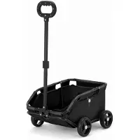 StarTech.com Poussette pour petits chiens - Poussette pliable pour animaux de compagnie - 4 roues - Poignée réglable - Sac de rangement - Coussin lavable - Jusqu'à 4 kg - Noir