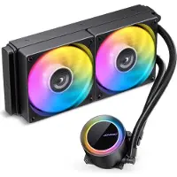Jonsbo TG-240 AiO Wasserkühlung, ARGB - 240mm, schwarz, Refroidissement liquide CPU, Noir