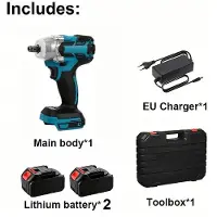 StarTech.com Clé à chocs sans fil, modèle 196H, avec 2 batteries, moteur sans balais, 21 V, 350 Nm, 3300 tr/min, 480 W