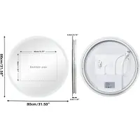 StarTech.com Miroir de salle de bain LED rond - Miroir mural - 800 mm - Anti-buée - Intensité variable - Éclairage de fond - 3000/4000/6000 K - Fonction mémoire