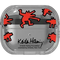 Samsung Coque Keith Haring pour Galaxy Buds3 et Buds3 Pro (Manchon pour casque d'écoute), Étui pour écouteurs + casque, Transparent, Rouge