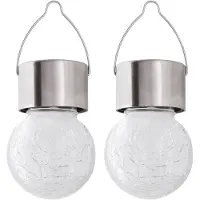 Rabalux 2 lampes solaires Yola, 1 lm, IP44, finition chromée satinée, LED 0,06 W, référence 7850