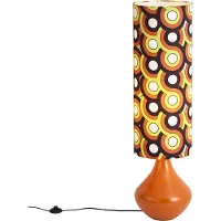 QAZQA Lampadaire Rétro Orange avec Abat-jour en Tissu Multicolore - Mina