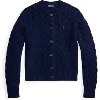 Ralph Lauren pour femme. 211972104507 Cardigan tricoté marine (L), Casuel, Cachemire, Manche longue