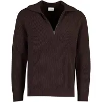 Profuomo Pull Demi-Zip Laine Marron taille L