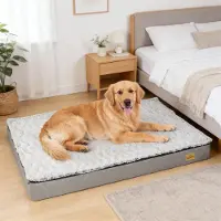 WISFOR Lit orthopédique pour chiens Tapis pour animaux Lit pour chiens Canapé pour chats ménageant les articulations Lavable résistant à l'eau, XXXL : 135 x 100 x 12 cm