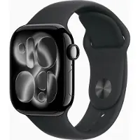 Apple Watch Series 11 GPS, 42mm, Boîtier Aluminium Jet Black, Bracelet Sport Black M/L