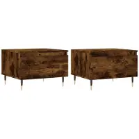vidaXL Tables basses 2 pcs. Chêne fumé 50x46x35 cm Bois composite