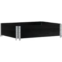 vidaXL Rehausse de palette noire 80x60 cm pin massif