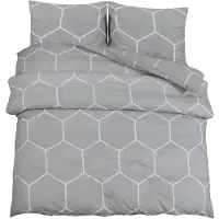 vidaXL Ensemble de literie Gris 200x220 cm coton