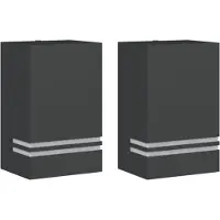 vidaXL Appliques murales d'extérieur 2 pcs noir acier inoxydable