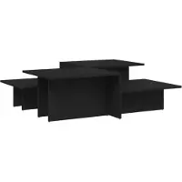 vidaXL Tables basses 2pcs Noir Bois composite