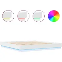 vidaXL Cadre de lit avec LED Blanc 200x200 cm