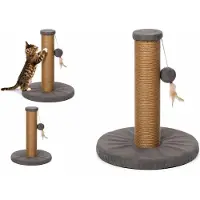Flamingo Arbre à gratter pour chat Velvi, couleur gris clair, dimensions : 33,5 x 33,5 x 45 cm