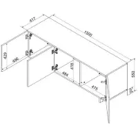 Cama Lit 3D RTV meuble ALMA 150x41.5xH55 cachemire