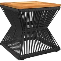 vidaXL Table basse avec structure métallique noire 38x38x38 cm en acacia