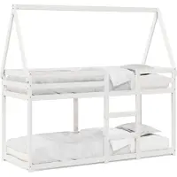 vidaXL Lit superposé avec toit blanc 80x200 cm pin massif