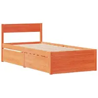 vidaXL Lit en bois massif sans matelas pin brun cireux 100x200