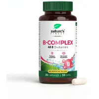 Nature First Capsules de complexe de vitamines B – 8 vitamines B, dont la biotine, produit végétalien – 30 capsules