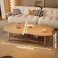 StarTech.com Table basse en forme de nuage - Table en bois de forme irrégulière - Style minimaliste et moderne - À assembler soi-même - 100 x 50 x 40 cm