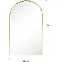 StarTech.com Miroir mural - Miroir encadré - Forme arquée - Cadre en aluminium - Incassable - Résistant à l'humidité - Design moderne - 50 x 80 cm