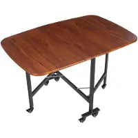 StarTech.com Table pliante multifonctionnelle - Bois massif - 6 roulettes verrouillables - Capacité de charge : 100 kg - Design moderne - Couleur chocolat