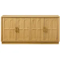 StarTech.com Meuble de rangement latéral - Meuble TV - Façade incurvée - Très grand - 169 x 40 x 80 cm - Structure en bois - Couleurs naturelles